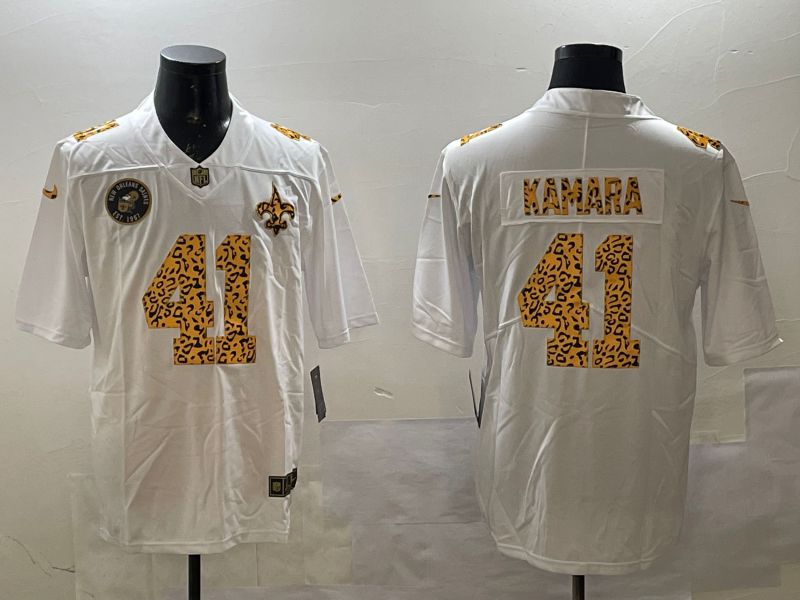 Men New Orleans Saints #41 Kamara White Panther pattern Nike 2025 Limited NFL Jersey style 3->new orleans saints->NFL Jersey